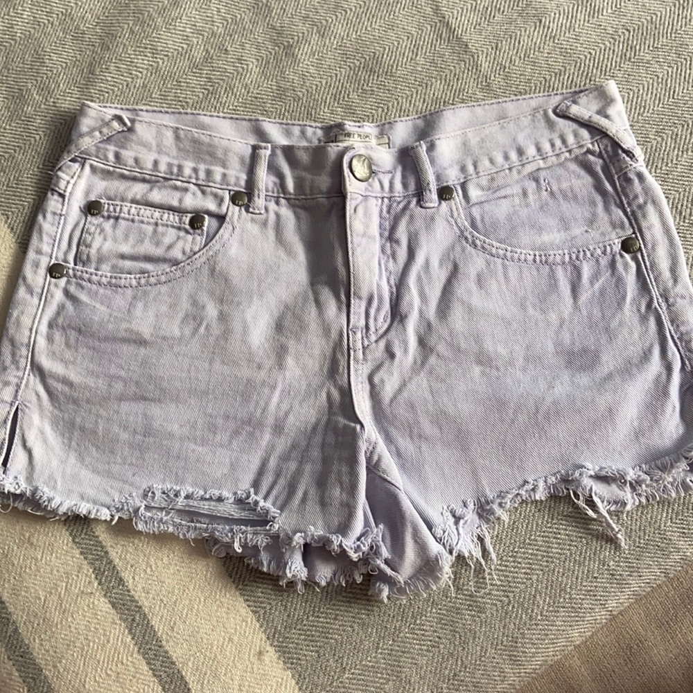 Free people mid rise light purple shorts